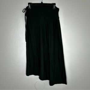 Patagonia Womens Black Pull-On Asymmetrical Hem Knit Midi Skirt Size L